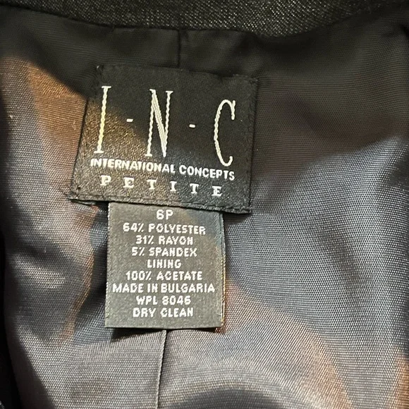 INC International Concepts Charcoal Gray Jacket Sz 6P - Picture 3 of 3